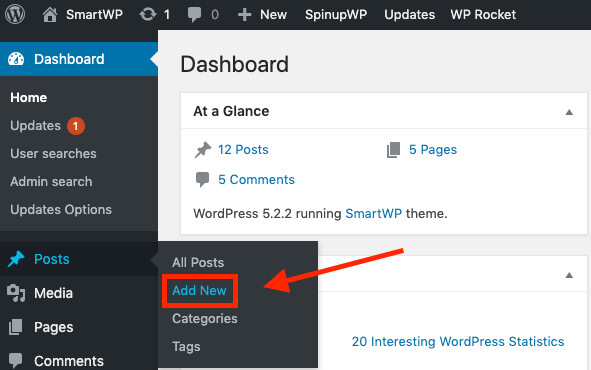 Screenshot of How to Add a New Post to Your Blog